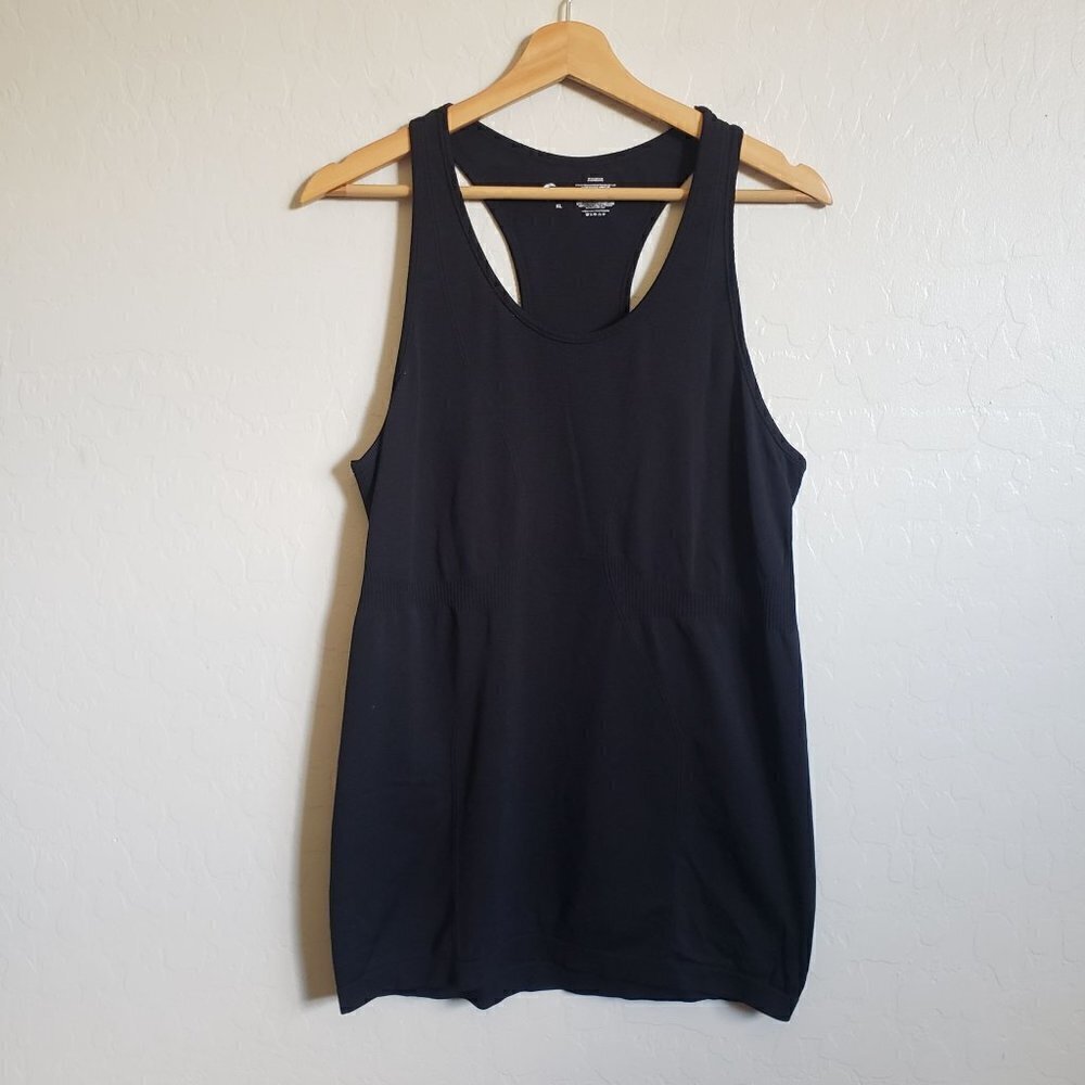 ZYIA Active Copper Charged Seamless Racerback Tank Top Nylon Black Sz Women's XL